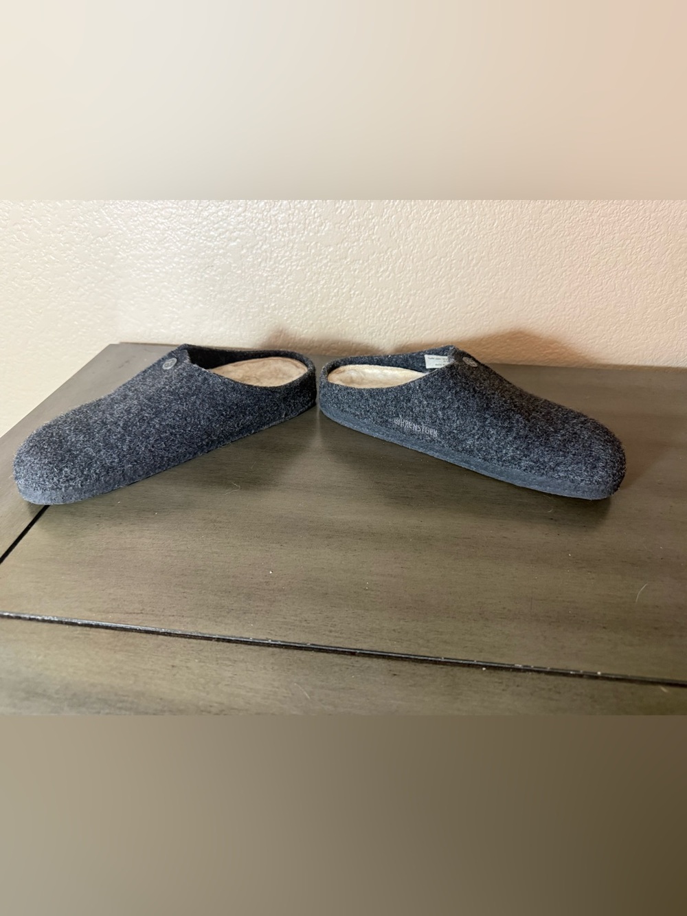 Birkenstock Zermatt Shearling Wool Felt Slippers EU 38 Gray - Picture 2 of 9